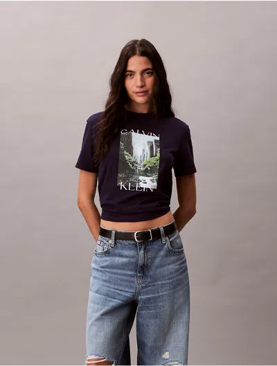 Calvin Klein Jeans Est.1978 Calvin Klein Women's City Logo Graphic Classic T-shirt In Blue