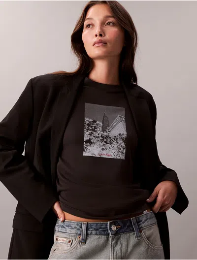 Calvin Klein Jeans Est.1978 Calvin Klein Women's Cityscape Graphic Classic T-shirt In Black