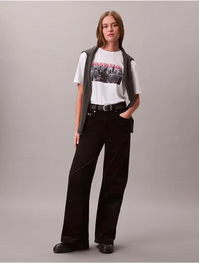 Calvin Klein Jeans Est.1978 Calvin Klein Women's Cityscape Logo Graphic Boxy T-shirt In White