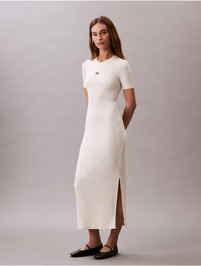 Calvin Klein Jeans Est.1978 Calvin Klein Women's Ck Sport Athletic Relaxed Fit T-shirt Dress In White