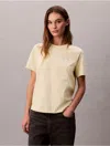 Calvin Klein Jeans Est.1978 Calvin Klein Women's Classic Contrast Monogram Logo T-shirt In Yellow