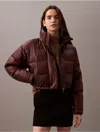 Calvin Klein Jeans Est.1978 Calvin Klein Women's Classic Faux Leather Puffer Jacket In Brown