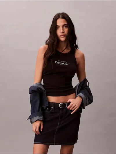 Calvin Klein Jeans Est.1978 Calvin Klein Women's Classic Nyc Logo Tank Top In Black
