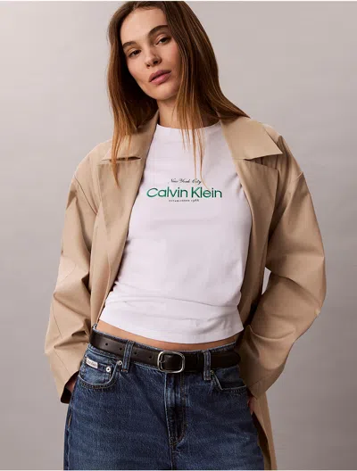 Calvin Klein Jeans Est.1978 Calvin Klein Women's Classic Nyc Logo Tee In White