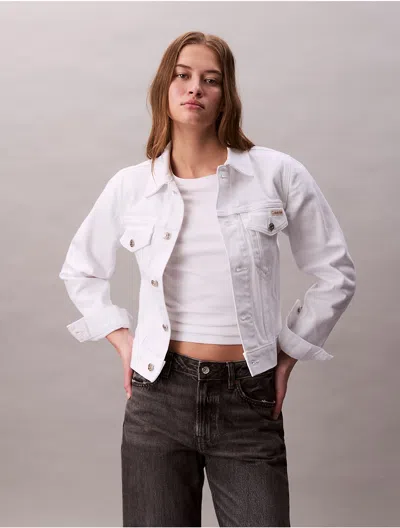 Calvin Klein Jeans Est.1978 Calvin Klein Women's Classic Trucker Jacket In Optic White
