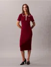 Calvin Klein Jeans Est.1978 Calvin Klein Women's Colorblock Trim Midi Dress In Brown