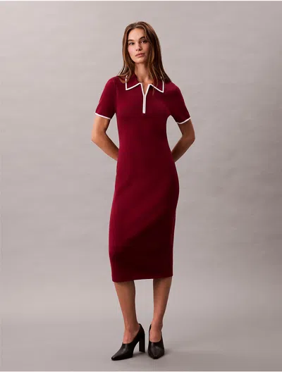 Calvin Klein Jeans Est.1978 Calvin Klein Women's Colorblock Trim Midi Dress In Brown