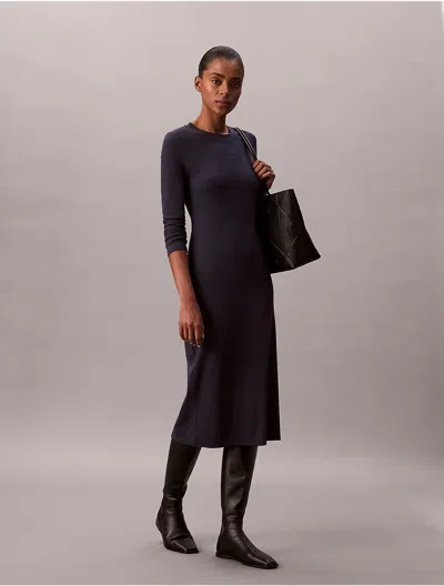 Calvin Klein Jeans Est.1978 Calvin Klein Women's Contour Slim Midi Dress In Black