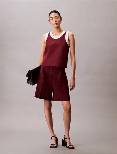 Calvin Klein Jeans Est.1978 Calvin Klein Women's Contrast Trim Relaxed Tank Top In Red