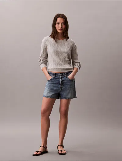 Calvin Klein Jeans Est.1978 Calvin Klein Women's Cotton Cable Knit Sweater In Multi