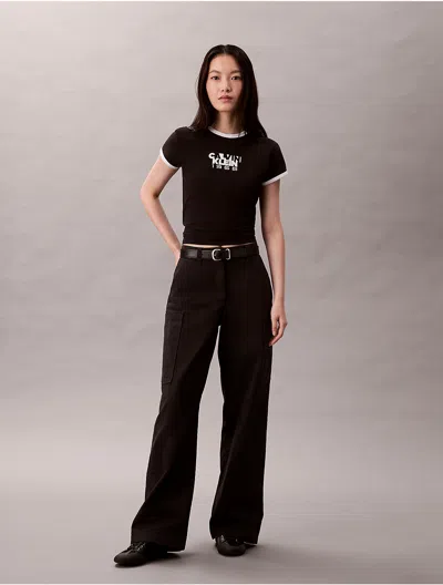 Calvin Klein Jeans Est.1978 Calvin Klein Women's Cotton Canvas High Rise Pants In Brown