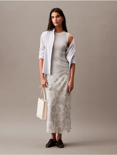 Calvin Klein Jeans Est.1978 Calvin Klein Women's Cotton Chino Mini Skirt In Gray