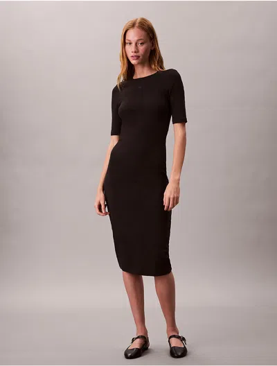 Calvin Klein Jeans Est.1978 Calvin Klein Women's Cotton Contour Midi Dress In Black