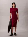 Calvin Klein Jeans Est.1978 Calvin Klein Women's Cotton Contour Midi Dress In Burgundy
