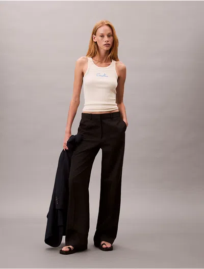 Calvin Klein Jeans Est.1978 Calvin Klein Women's Cotton Contour Rib Embroidered Logo Tank Top