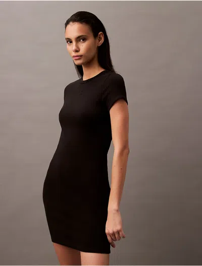 Calvin Klein Jeans Est.1978 Calvin Klein Women's Cotton Contour Rib Monogram Logo Mini Dress