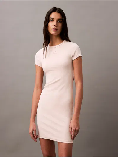Calvin Klein Jeans Est.1978 Calvin Klein Women's Cotton Contour Rib Monogram Logo Mini Dress