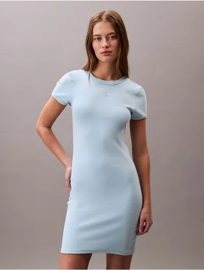 Calvin Klein Jeans Est.1978 Calvin Klein Women's Cotton Contour Rib Monogram Logo Mini Dress