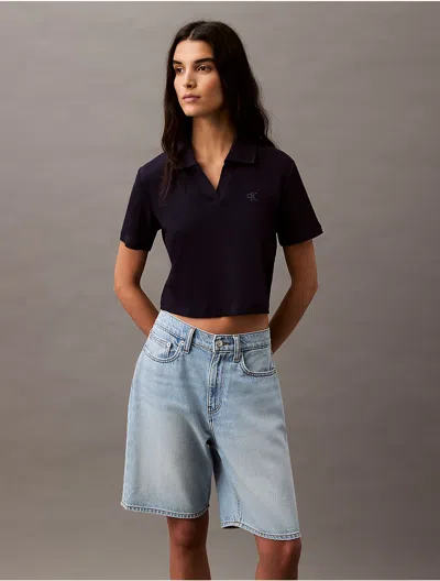 Calvin Klein Jeans Est.1978 Calvin Klein Women's Cotton Contour Rib Polo Tee