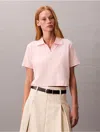 Calvin Klein Jeans Est.1978 Calvin Klein Women's Cotton Contour Rib Polo Tee In Pink