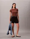 Calvin Klein Jeans Est.1978 Calvin Klein Women's Cotton Contour Rib T-shirt In Brown