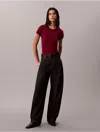 Calvin Klein Jeans Est.1978 Calvin Klein Women's Cotton Contour Rib T-shirt In Brown
