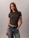 Calvin Klein Jeans Est.1978 Calvin Klein Women's Cotton Contour Rib T-shirt In Gray