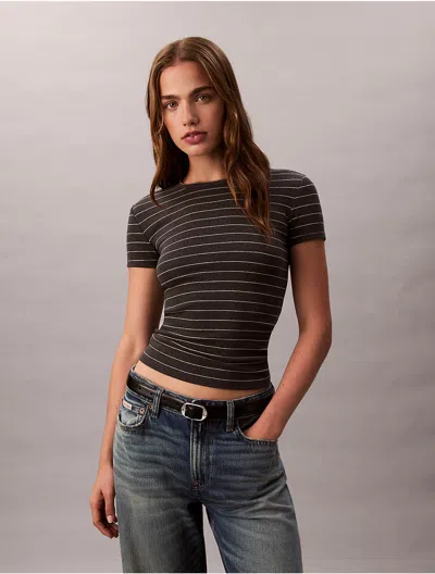 Calvin Klein Jeans Est.1978 Calvin Klein Women's Cotton Contour Rib T-shirt In Gray