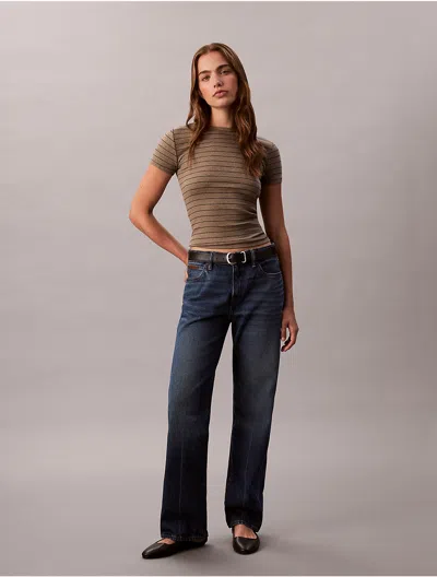 Calvin Klein Jeans Est.1978 Calvin Klein Women's Cotton Contour Rib T-shirt In Gray