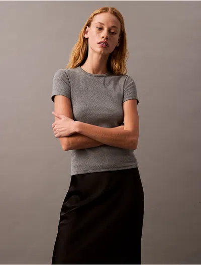 Calvin Klein Jeans Est.1978 Calvin Klein Women's Cotton Contour Rib T-shirt In Gray