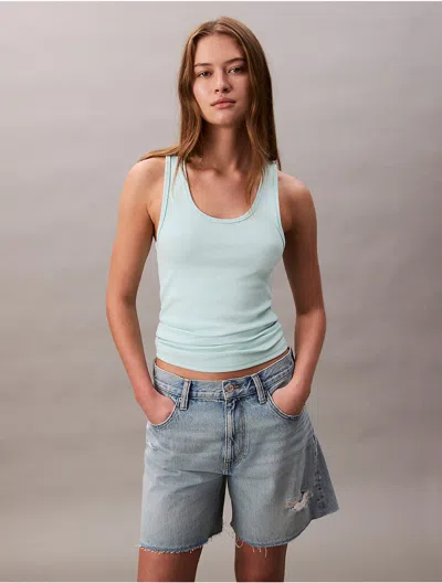 Calvin Klein Jeans Est.1978 Calvin Klein Women's Cotton Contour Rib Tank In Blue