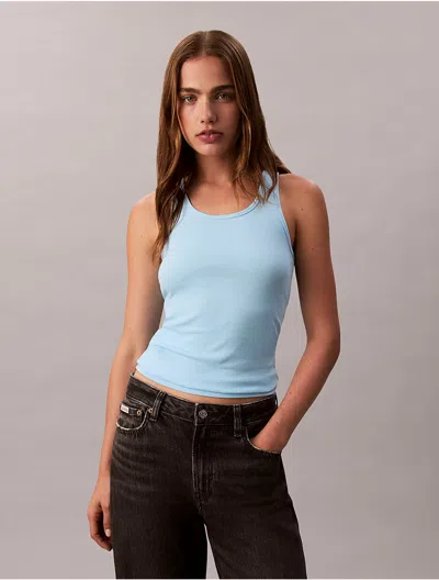 Calvin Klein Jeans Est.1978 Calvin Klein Women's Cotton Contour Rib Tank In Blue
