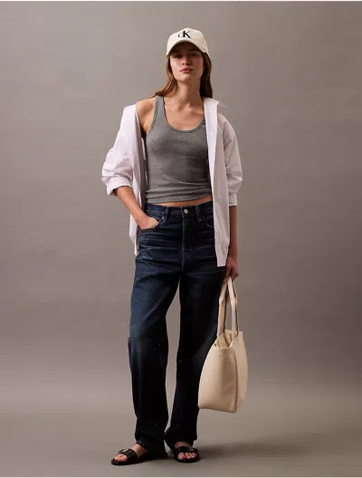 Calvin Klein Jeans Est.1978 Calvin Klein Women's Cotton Contour Rib Tank In Gray