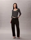 Calvin Klein Jeans Est.1978 Calvin Klein Women's Cotton Contour Rib U-neck Tee In Black