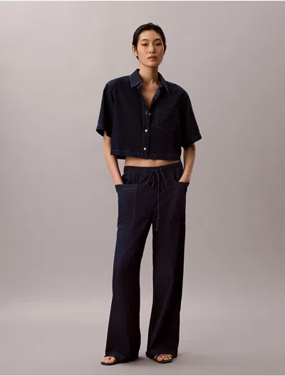 Calvin Klein Jeans Est.1978 Calvin Klein Women's Cotton Lyocell Pull-on Cargo Pants In Black