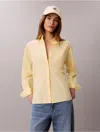 Calvin Klein Jeans Est.1978 Calvin Klein Women's Cotton Poplin Relaxed Button-down Shirt In Yellow