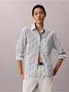 Calvin Klein Jeans Est.1978 Calvin Klein Women's Cotton Poplin Relaxed Button-down Shirt In Ballad Blue