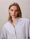 Calvin Klein Jeans Est.1978 Calvin Klein Women's Cotton Poplin Relaxed Button-down Shirt In Heavenly Iris Stripe