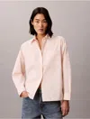 Calvin Klein Jeans Est.1978 Calvin Klein Women's Cotton Poplin Relaxed Button-down Shirt In Soft Pink