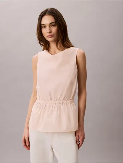 Calvin Klein Jeans Est.1978 Calvin Klein Women's Cotton Poplin Sleeveless Blouse In White