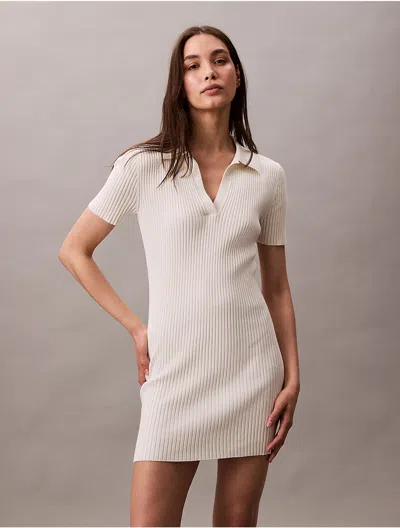 Calvin Klein Jeans Est.1978 Calvin Klein Women's Cotton Rib Polo Mini Dress