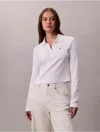 Calvin Klein Jeans Est.1978 Calvin Klein Women's Cotton Rib Slim Polo Shirt In Multi
