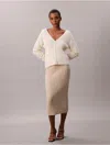 Calvin Klein Jeans Est.1978 Calvin Klein Women's Cotton Ribbed Midi Skirt In Neutral