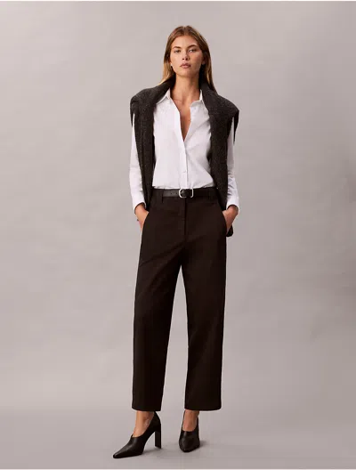 Calvin Klein Jeans Est.1978 Calvin Klein Women's Cotton Stretch Twill Barrel Pants In Brown