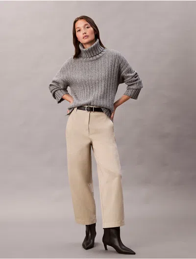 Calvin Klein Jeans Est.1978 Calvin Klein Women's Cotton Stretch Twill Barrel Pants In Neutral