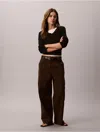 Calvin Klein Jeans Est.1978 Calvin Klein Women's Cotton Stretch Twill Cargo Pants In Dark Coffee