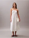 Calvin Klein Jeans Est.1978 Calvin Klein Women's Cotton Twill Halter Midi Dress In White