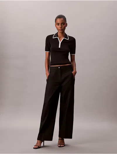 Calvin Klein Jeans Est.1978 Calvin Klein Women's Cotton Twill Logo Tape Pants In Black
