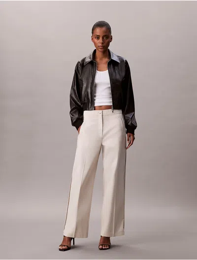 Calvin Klein Jeans Est.1978 Calvin Klein Women's Cotton Twill Logo Tape Pants In Neutral