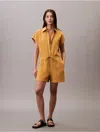 Calvin Klein Jeans Est.1978 Calvin Klein Women's Cotton Viscose Gauze Romper In Brown